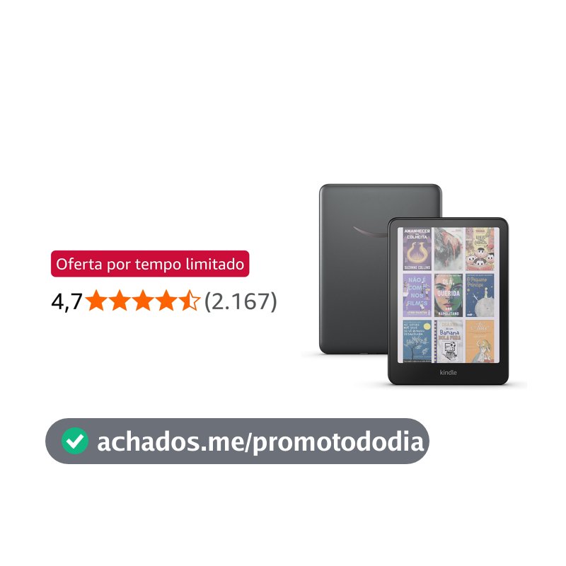 Amazon Kindle Colorsoft Signature Edition 32 GB (modelo 2024) - Com tela colorida, luz frontal autoadaptável, carregamento sem fio e bateria que dura semanas - Cor Preta Metálica