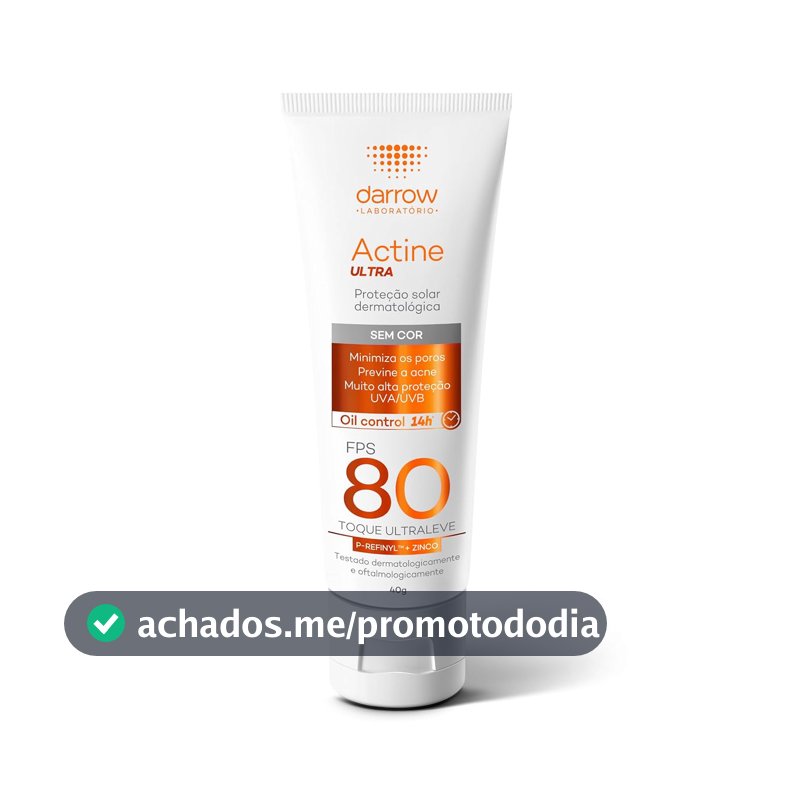Protetor Solar Darrow Actine Ultra, FPS 80
