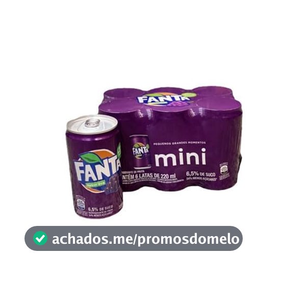 Refrigerante Fanta Uva, Lata 220ml, 6 Unidades