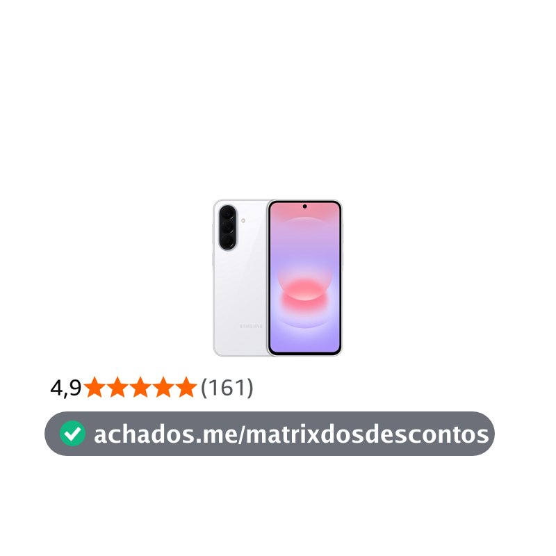 Celular Samsung Galaxy A37 5G 128GB, 6GB RAM, Câmera 50MP (Branco)