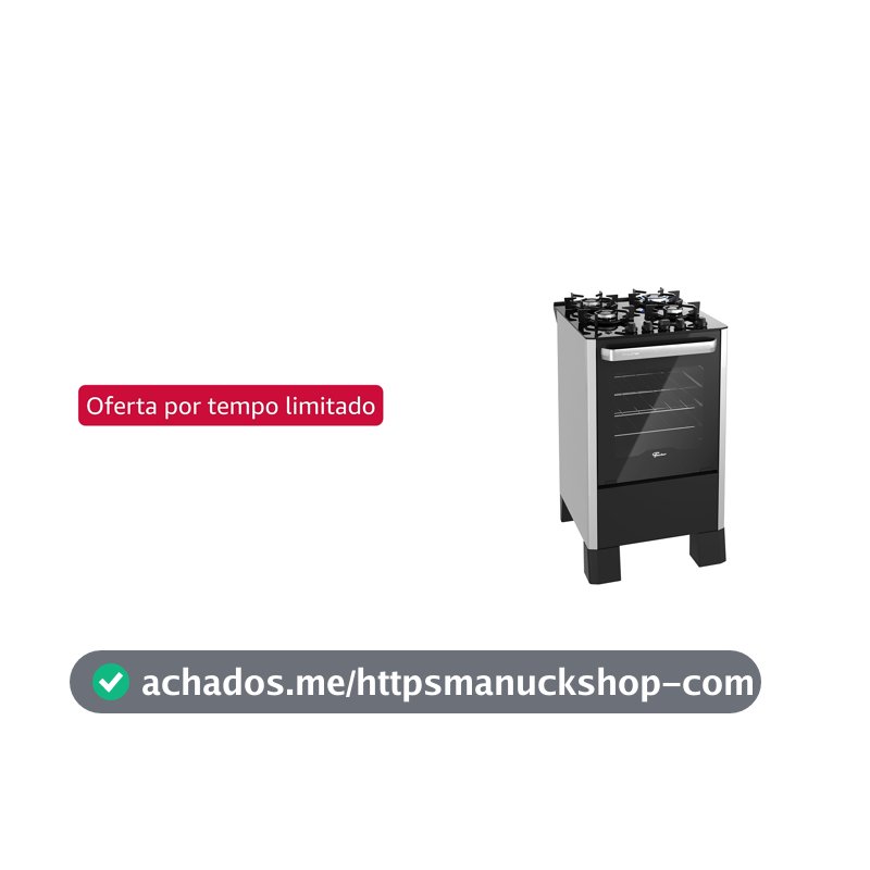 Fischer Fogão de Piso a Gás 4 Bocas Fit Line Trempe Iron Silver