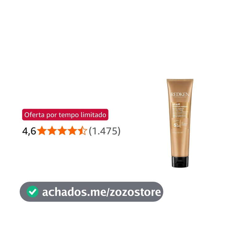 Redken All Soft Moisture Restore Leave-in para Cabelos Secos e Opacos, com Óleo de Argan e Ácido Hialurônico, Hidratação Profunda, Brilho e Proteção Térmica, 150ml