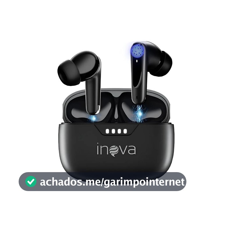 INAVA Fone de Ouvido Bluetooth 3ª Geração, 50 Horas de Bateria, Microfone com Cancelamento de Ruído (ENC), fone de ouvido esportivo Ergonômico, Ideal para Academia/Corrida/Trabalho (Preto)