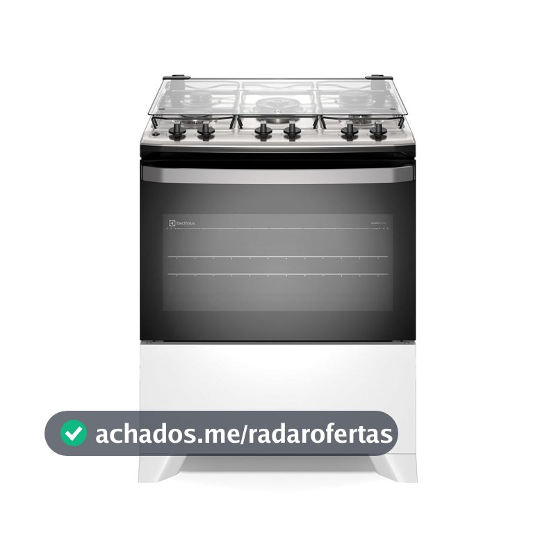 Electrolux Fogão 5 bocas Electrolux Branco Efficient Mesa Inox, PerfectCook e VaporBake® (FE5IW) Bivolt