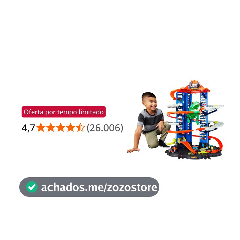 Kit Caminhão Hot Wheels Ultimate Garagem Roubo T-Rex Mattel. Pista Gigante com lançador, rampas e ataque do T-Rex motorizado. para crianças a partir de 4 anos.