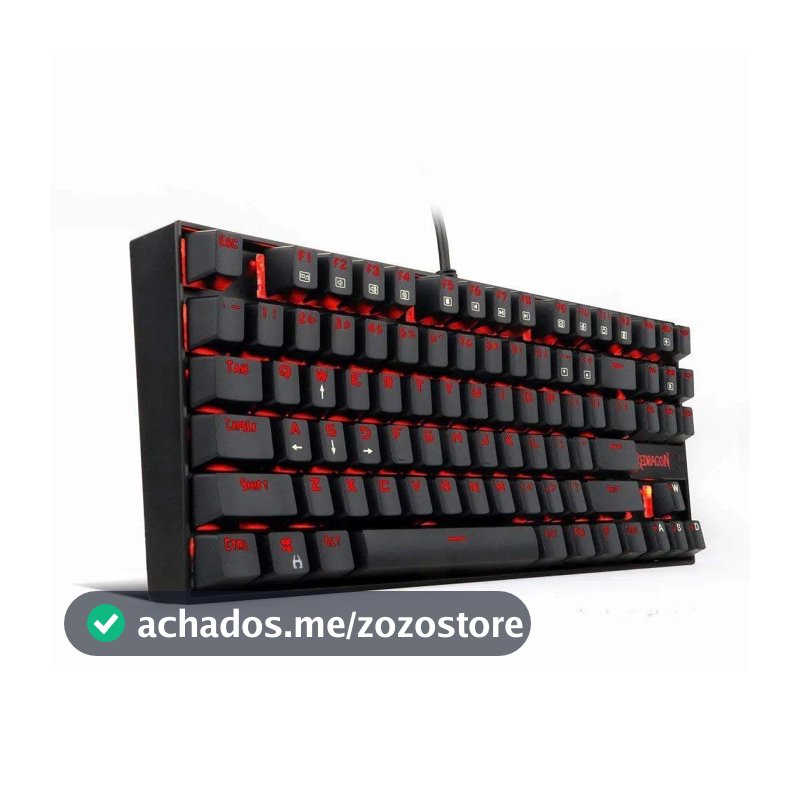 Redragon Teclado Mecânico Gamer Kumara ABNT2 LED Vermelho Single Color Switch Outemu Blue, UNICO, K552-2 PT-Blue
