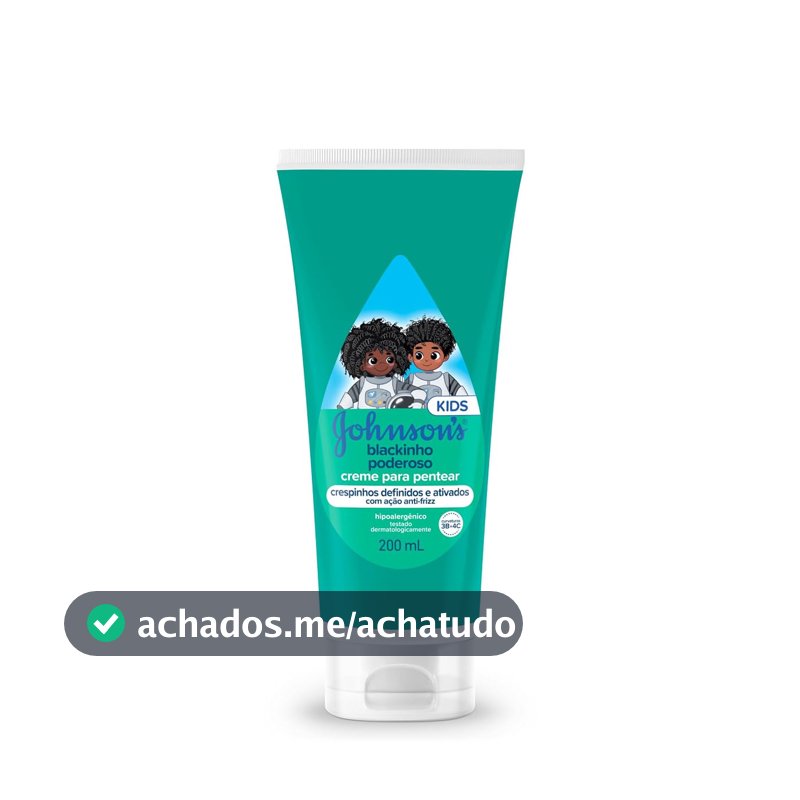 Creme para Pentear Johnson's Baby Blackinho Poderoso, 200ml
