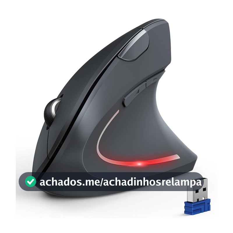 Altomex Mouse Vertical Ergonômico Sem Fio, RGB, Recarregável, Cliques Silenciosos, DPI Ajustável, Bluetooth 5.0, USB 2.4G, Compatível com Windows e Mac