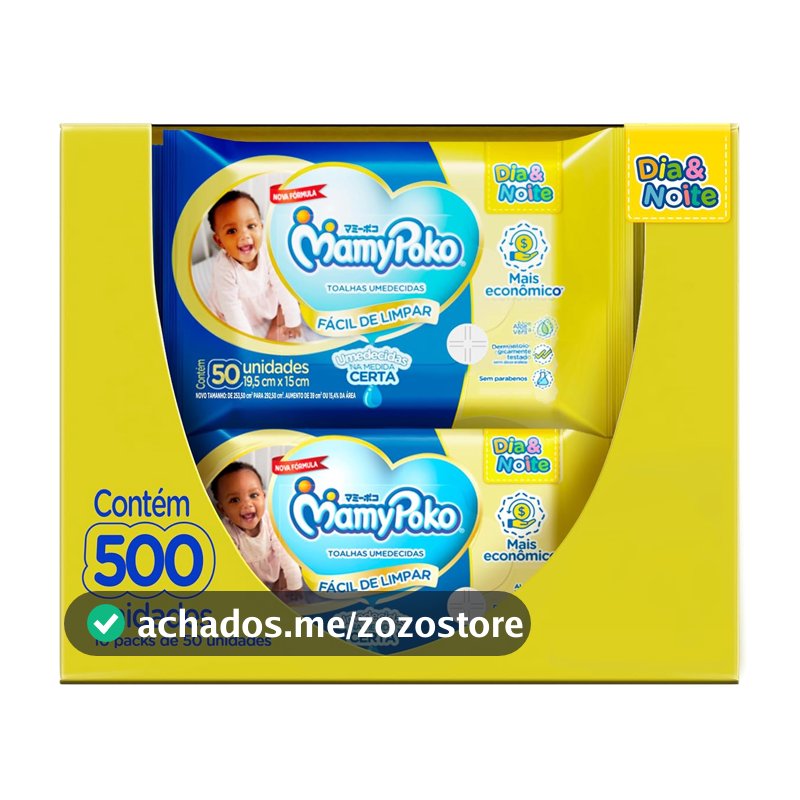 MamyPoko Lenços Umedecidos Dia&Noite 500 Unidades