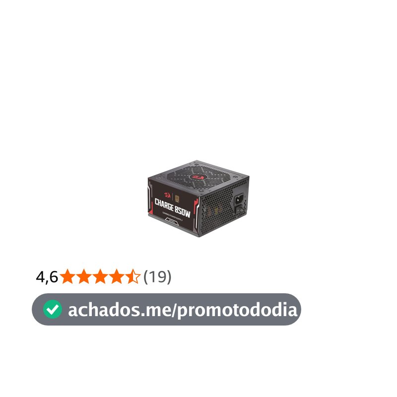 Fonte Gamer Redragon Charge 850W Preto ATX 80 Plus Bronze Capacitores 100% Japoneses FRC-850