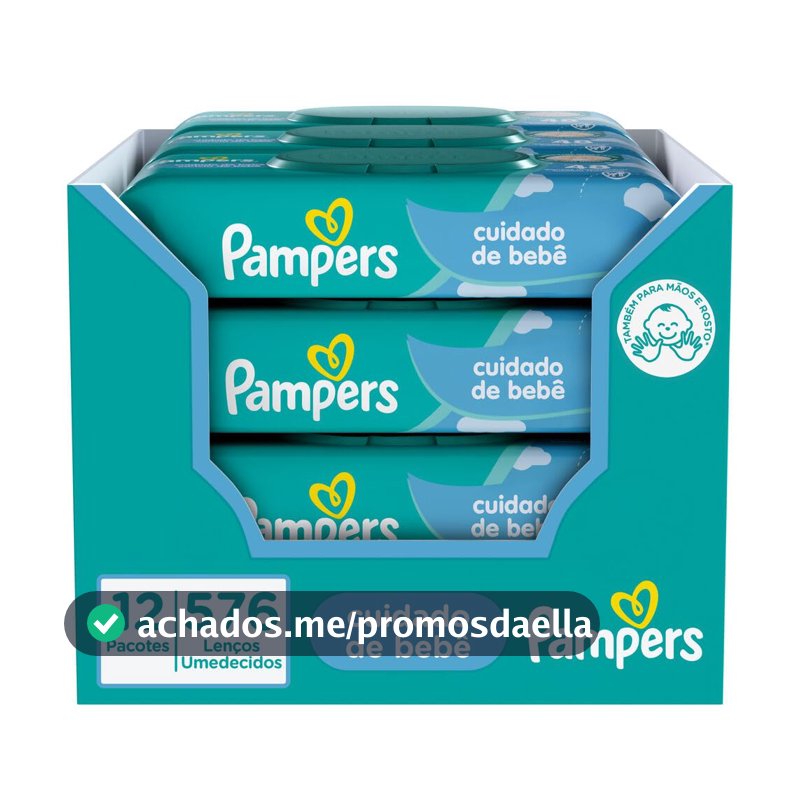 Lenços Umedecidos Pampers Cuidado de bebê, 576 Unidades