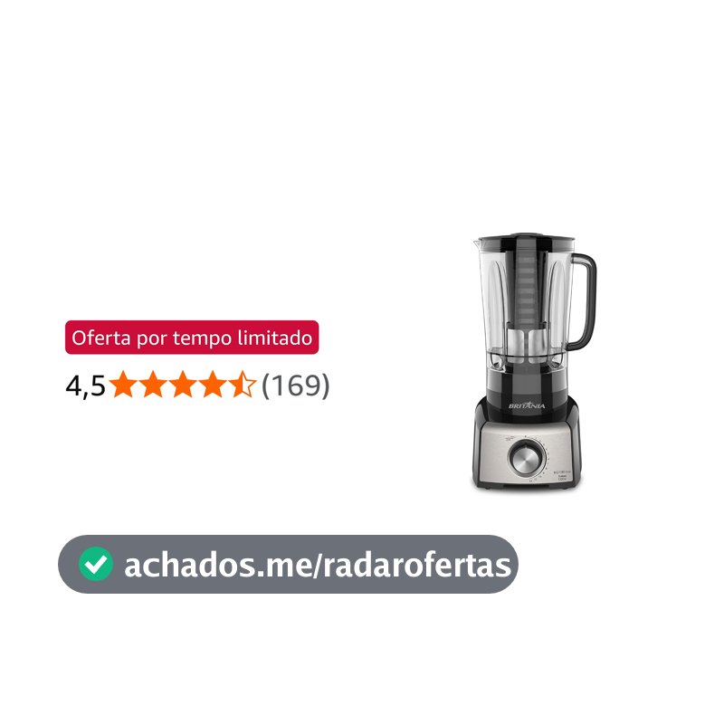 Britânia Liquidificador BLQ1380P Pro Maxx 6 Inox 3L 1200W 220V