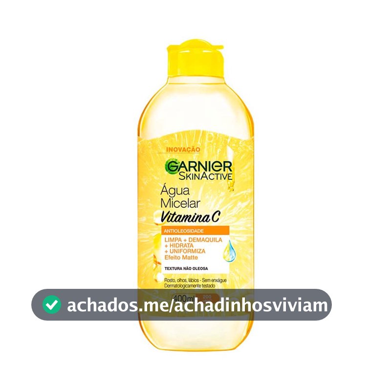 Água Micelar Garnier Uniform & Matte Antioleosidade Vitamina C 400ml