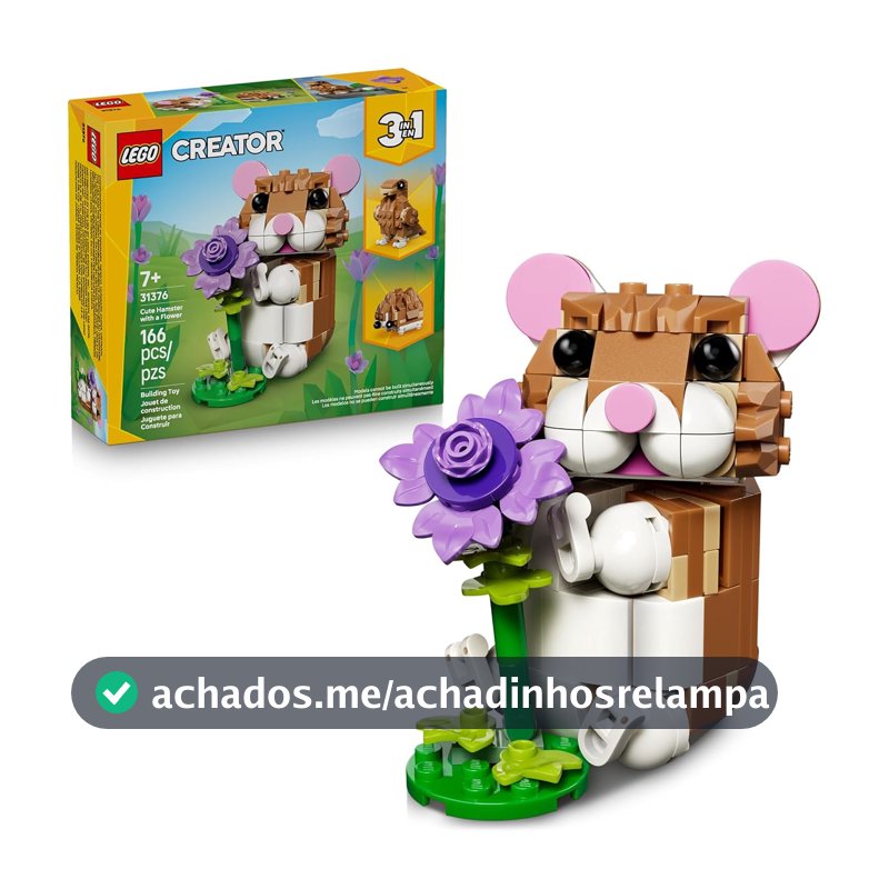 LEGO Creator 3em1 Hamster Adorável com uma Flor 31376 (166 Peças)