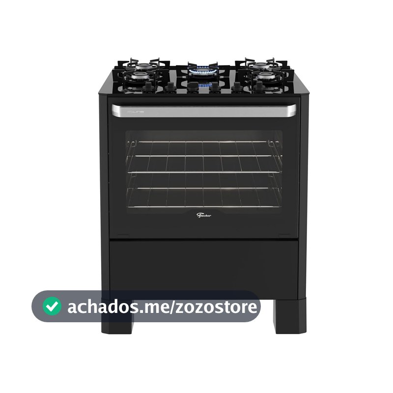 Fischer Fogão de Piso a Gás 5 Bocas Fit Line Trempe Iron Preto