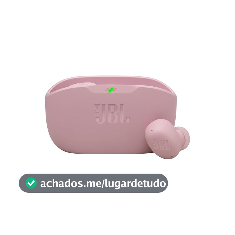 JBL, Fone de Ouvido Sem Fio, JBL, Bluetooth, Wave Buds 2, Intra Auricular, Sem Fio, Resistente À Água e Poeira - Rosa