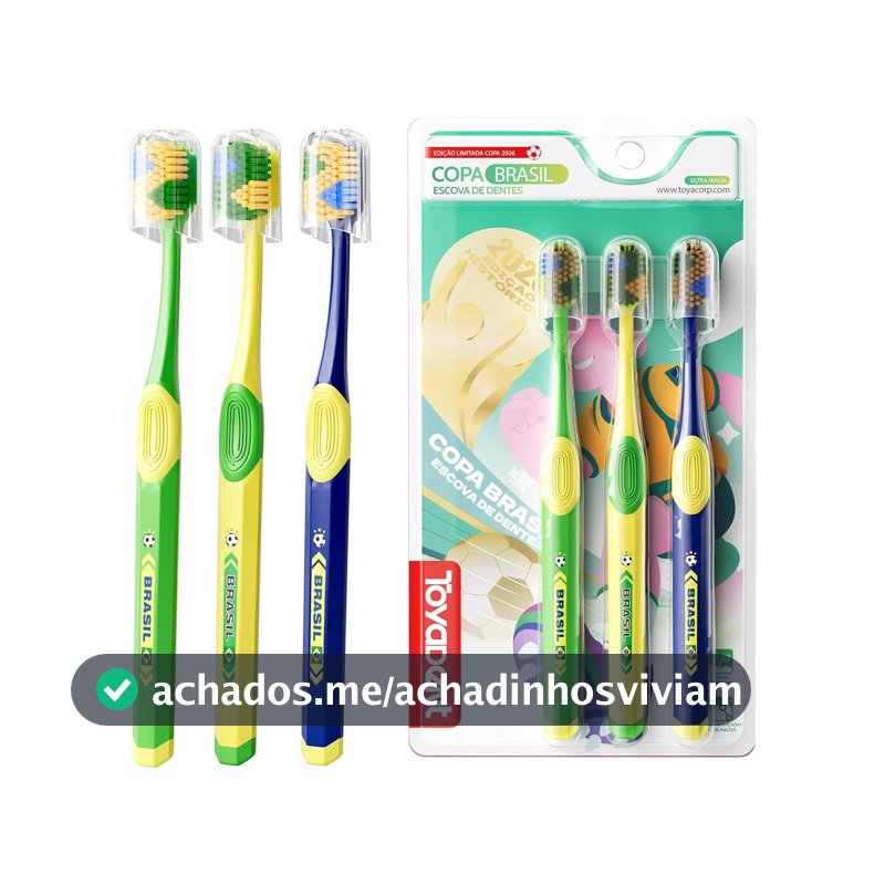 TOYADENT Escova de Dente Brasil, Cerdas Macia, Kit Família 3 Unidades