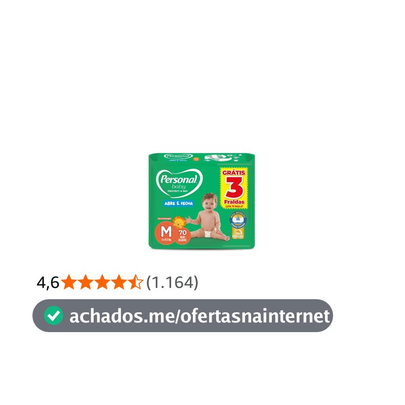 Personal Fralda Protect E Sec M Hiper, 70 Unidades