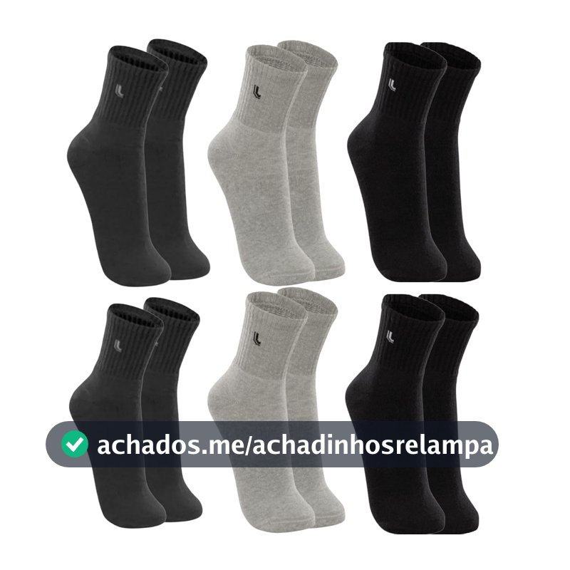 Kit 6 Pares Meias Lupo 3245 Cano Médio Algodão - Sortido