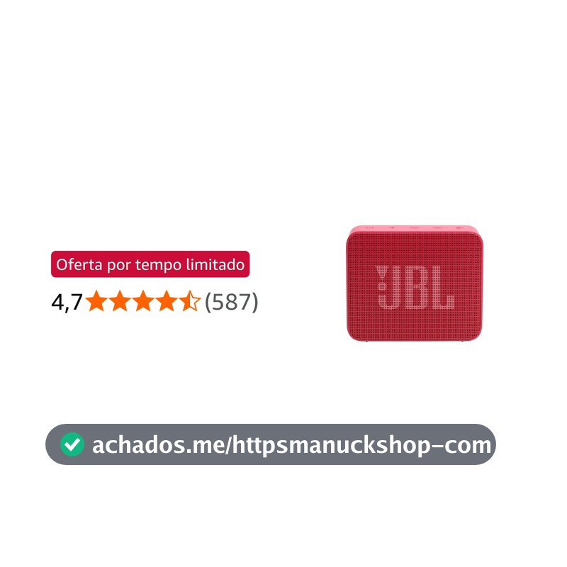 JBL, Caixa de Som, Go Essential 2, Bluetooth, Portátil, À Prova D'água e Resistente à Poeira, Bateria de até 5h, Auracast, Som JBL Original Pro Sound, 3.1 W RMS - Vermelha