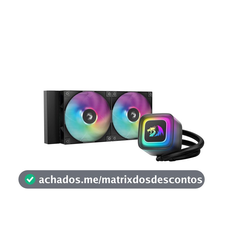 Redragon Water Cooler GamerStorm LE240 RD 240mm RGB Compatível c/ Intel LGA 1851/1700/1200/1151 e AMD AM4/AM5 Preto - R-LE240RD-BKAMMN-A-1