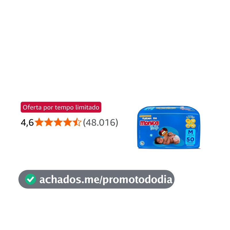 Fralda Turma da Mônica Baby Mega M 50 Unidades