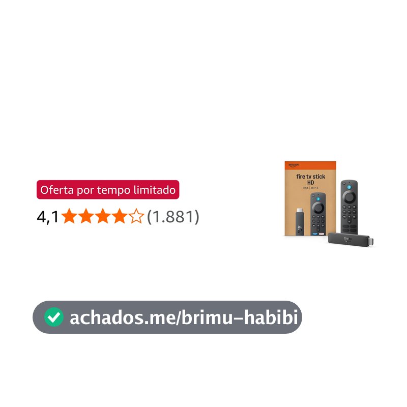 Amazon Fire TV Stick HD (modelo mais recente), Controle Remoto por Voz com Alexa, alimentado pela TV, com configuração simples e Acesso Antecipado à Alexa+