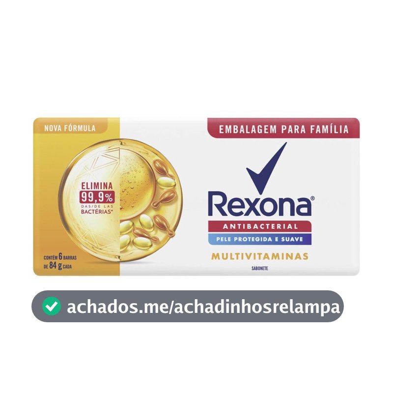 Rexona Sabonete Em Barra Multivitaminas 84G 6 Barras