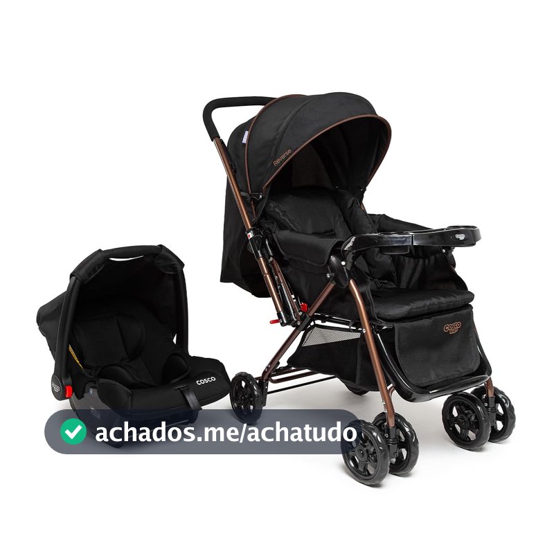 Travel System Cosco Kids, Reverse Duo, 0 a 15kg, Preto Bronze