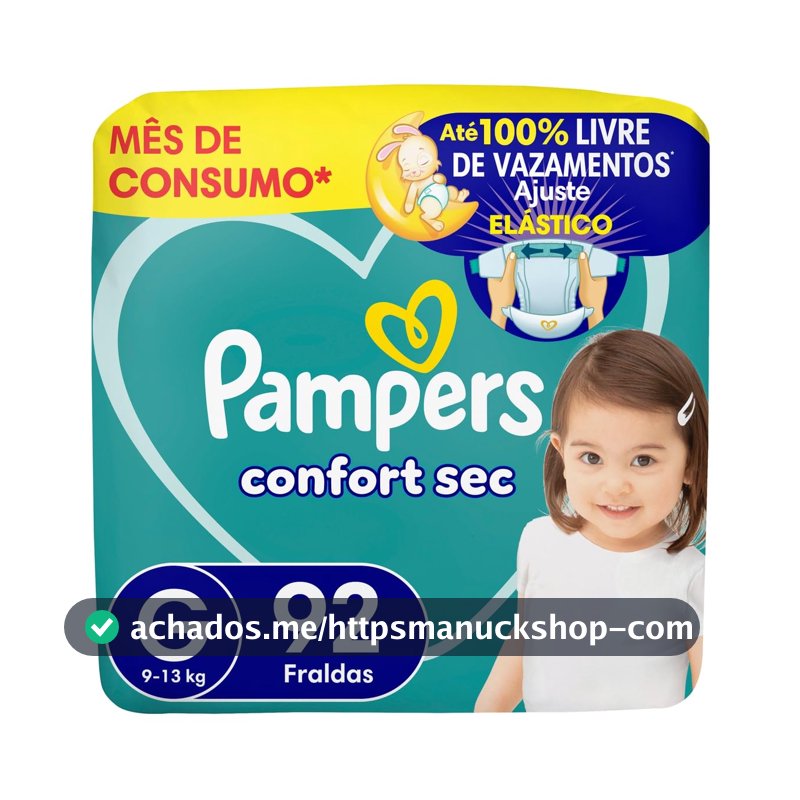 Fralda Pampers Confort Sec Tamanho G, 92 Unidades