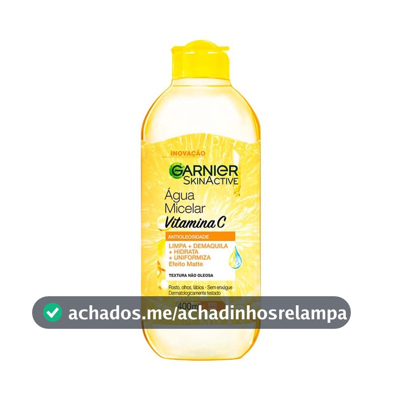 Água Micelar Garnier Uniform & Matte Antioleosidade Vitamina C 400ml