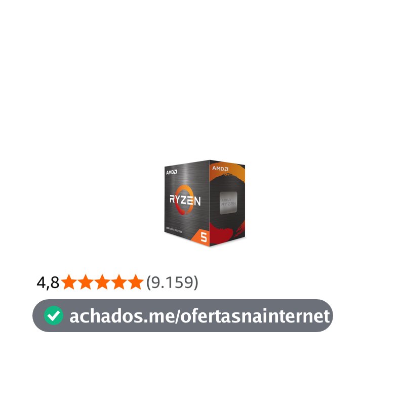 Processador AMD Ryzen 5 5500 100100000457BOX, Cerâmica Cinza