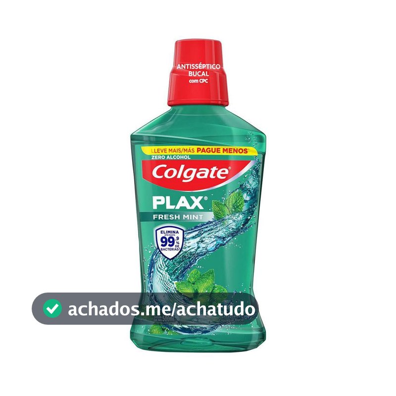 Colgate Plax Fresh Mint Enxaguante Bucal Sem Álcool, 500ml