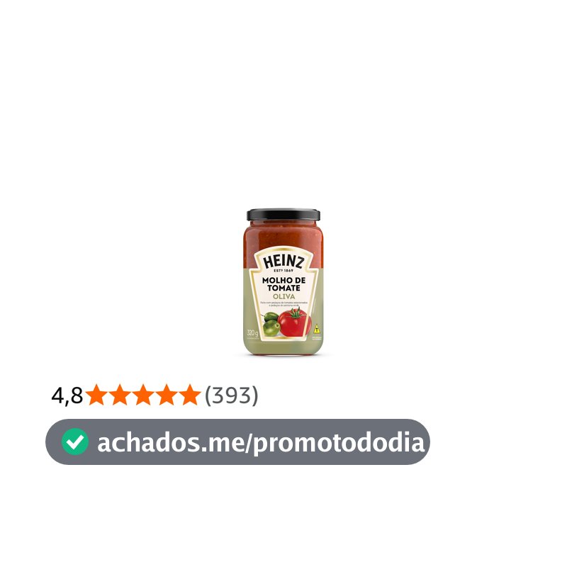 Heinz Molho de Tomate Rústico Oliva em vidro, 320G