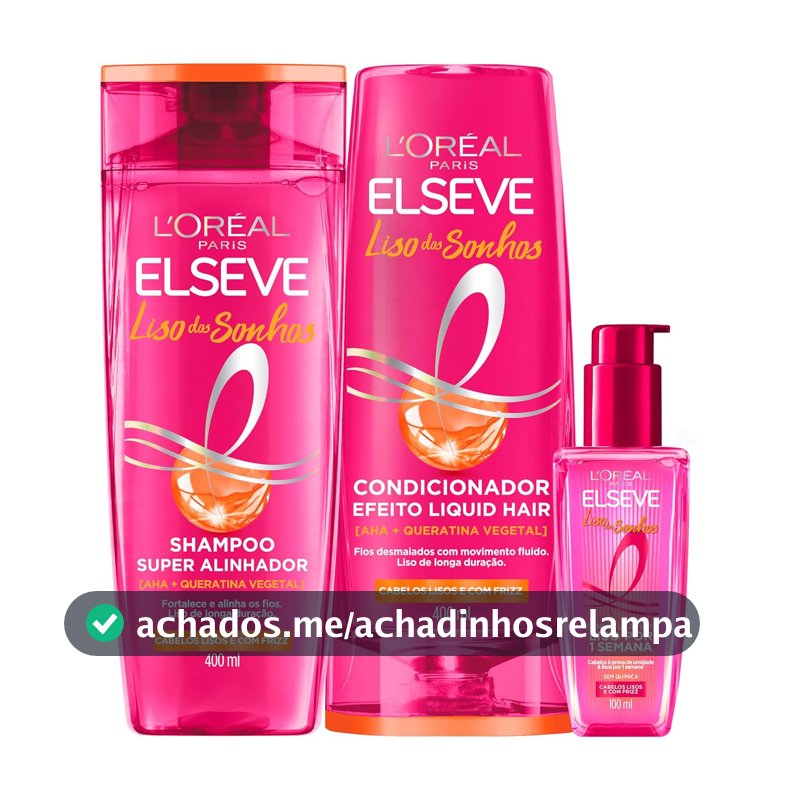 Kit Shampoo e Condicionador Sérum L'Oréal Elseve Liso dos Sonhos