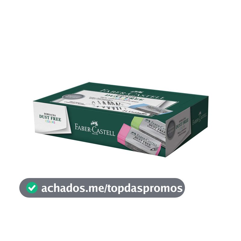Borracha Dust Free, Faber-Castell, 187138, Multicor, pacote de 24