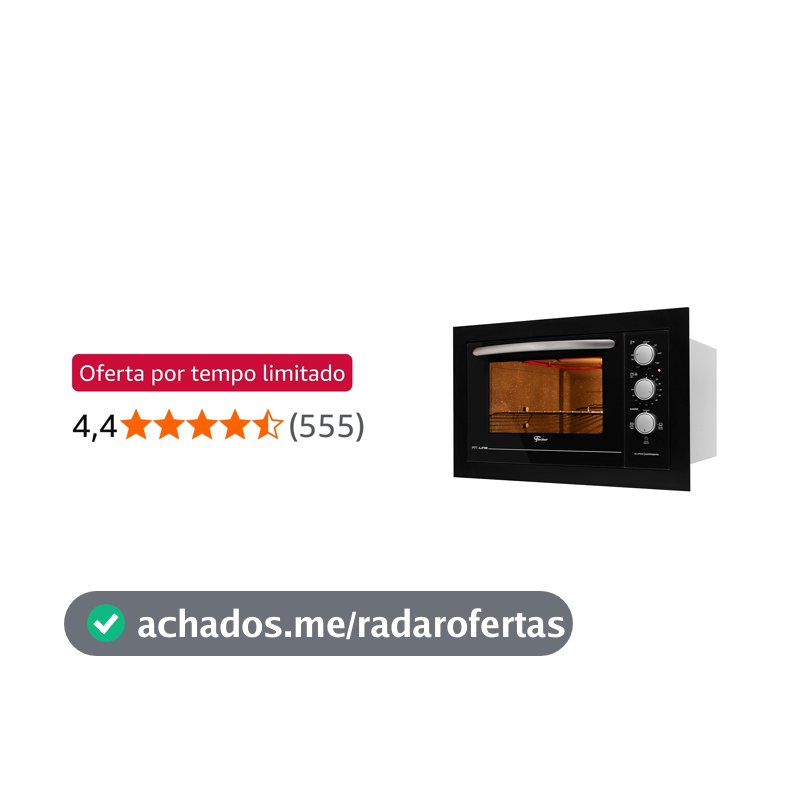 Fischer Forno Elétrico Embutir Fit Line 48L Black 127V 34493-95481