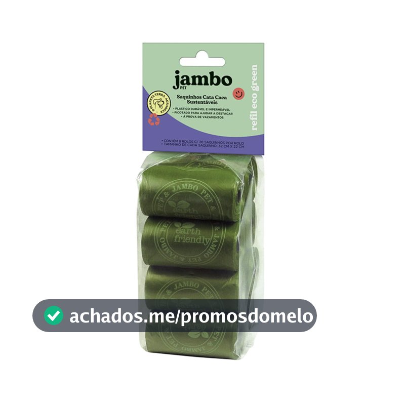 JAMBO PET, Kit Cata Caca Refil Saquinhos Higiênicos para Cães, Destaca Fácil, 8 Rolos, Plástico Durável e Impermeável, À Prova de Vazamentos, Diversas Cores