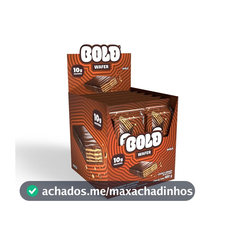 BOLD Wafer Proteico 40g 10g Proteína Snack Avelã
