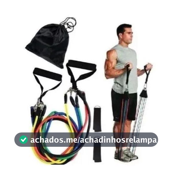 Kit Elásticos 11 Peças Exercícios Musculação Yoga Pilates Veidoorn Extensor Elástico Tubo Faixa Elástica Power Tube Exercício Treinamento Funcional Academia em Casa
