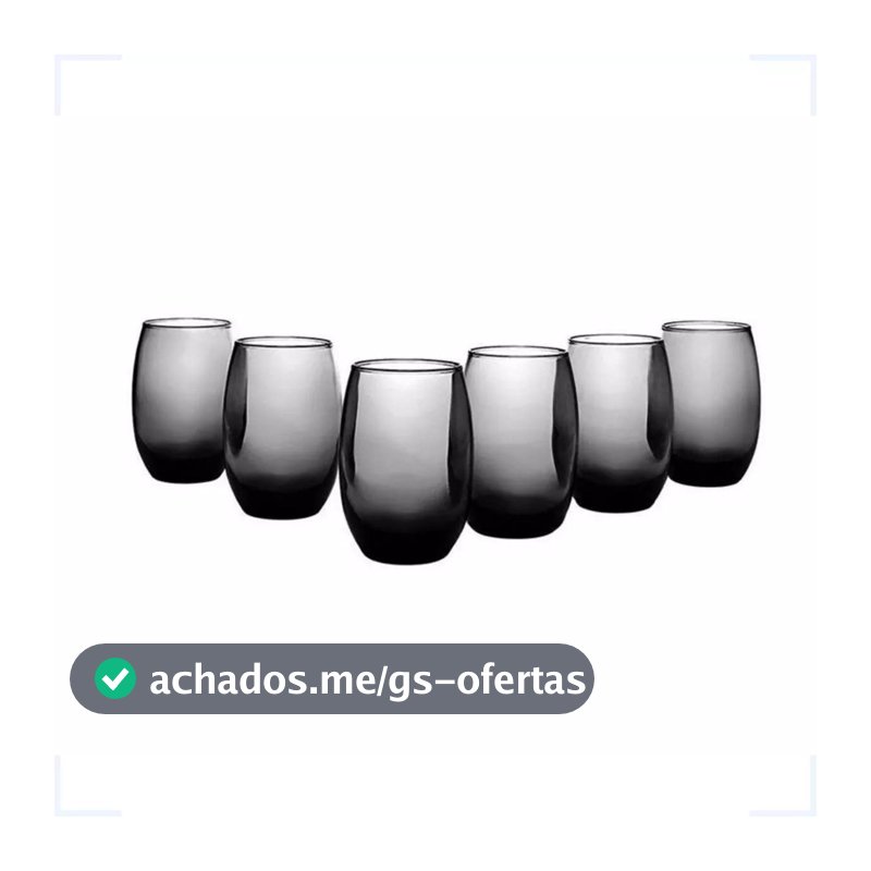 NADIR FIGUEIREDO Jogo De Copos Aruba Long Drink 465ml Cinza 6 Peças Sm Aruba Fumê