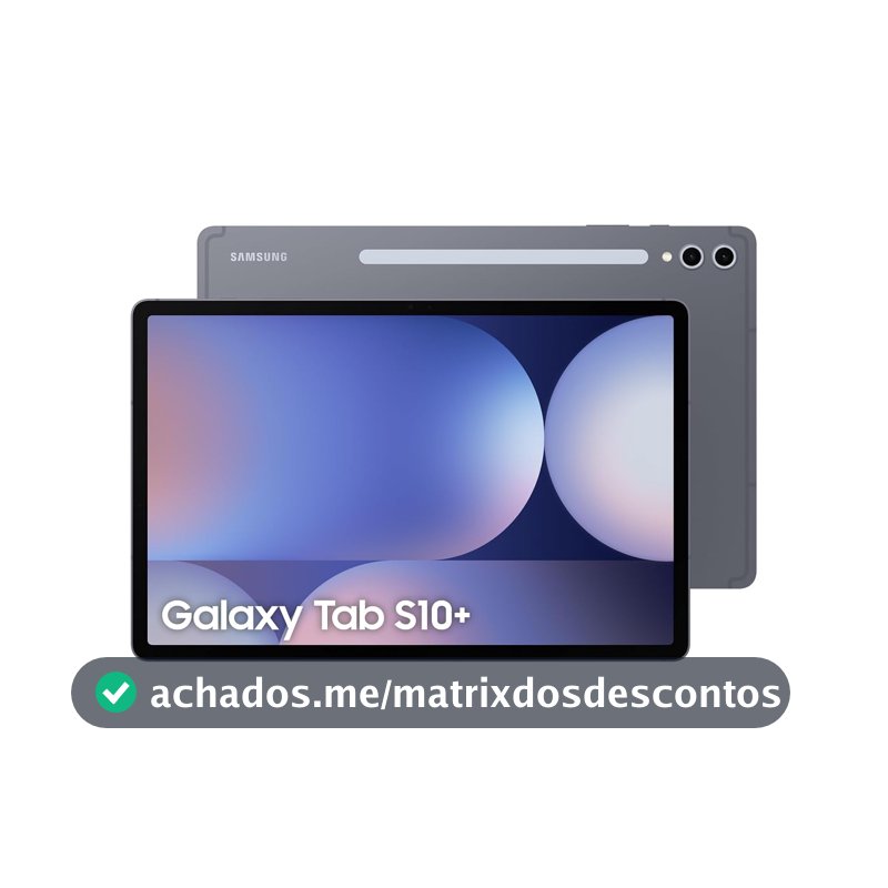 Galaxy Tab S10+, 256 GB, Tela 12.4", Wifi, Cinza, Câmera Frontal 12 MP