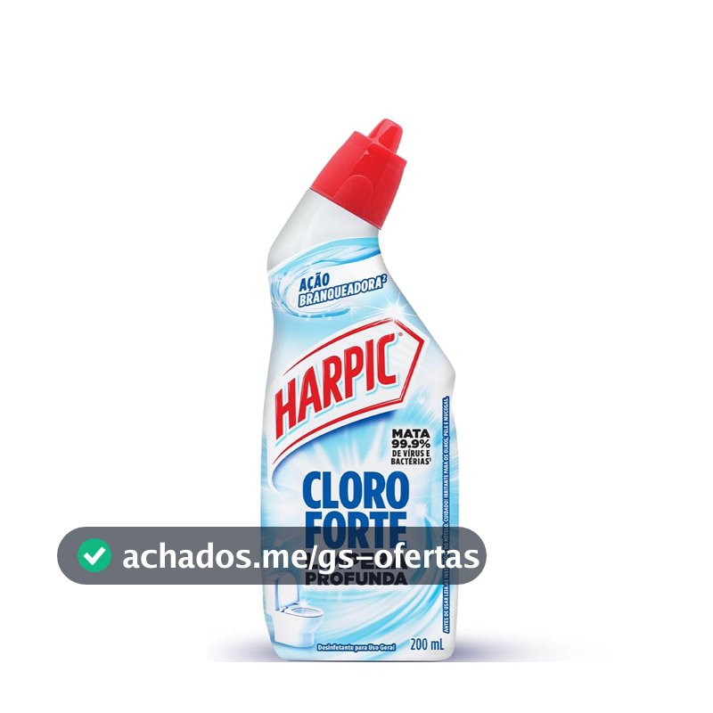 Desinfetante Sanitário Harpic Cloro Forte, 200ml
