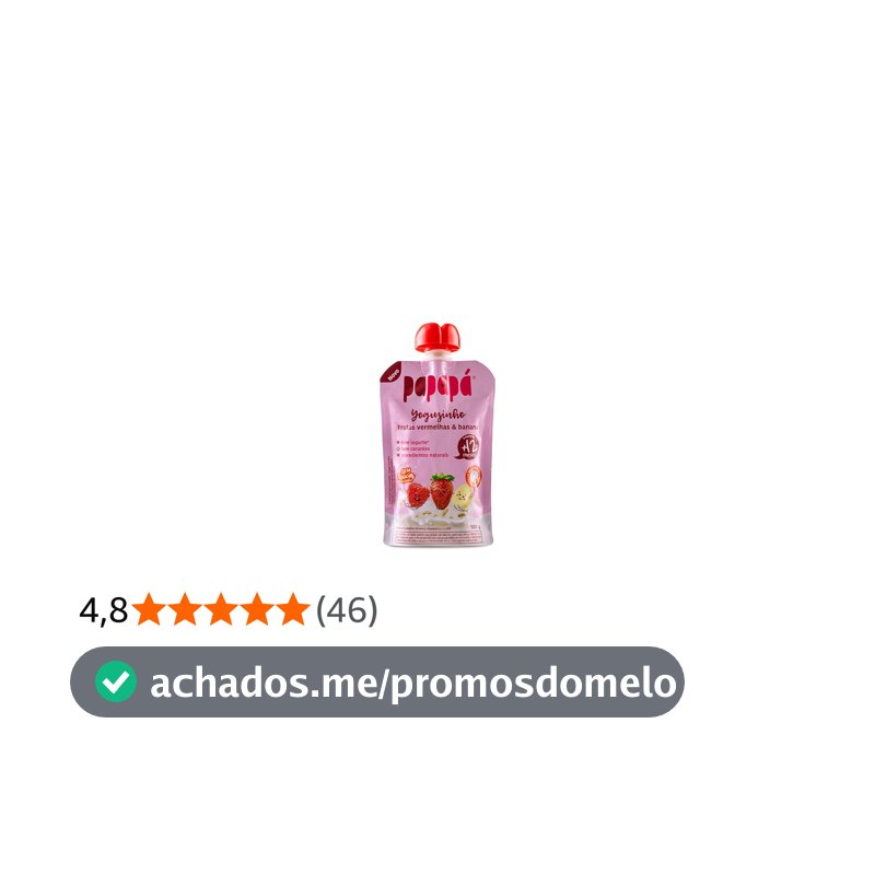 Papapá Yoguzinho, Lanchinho com Iogurte e Frutas Naturais, Frutas Vermelhas e Banana, 100g, Sem Açúcar Adicionado, Não Precisa de Geladeira, Rosa