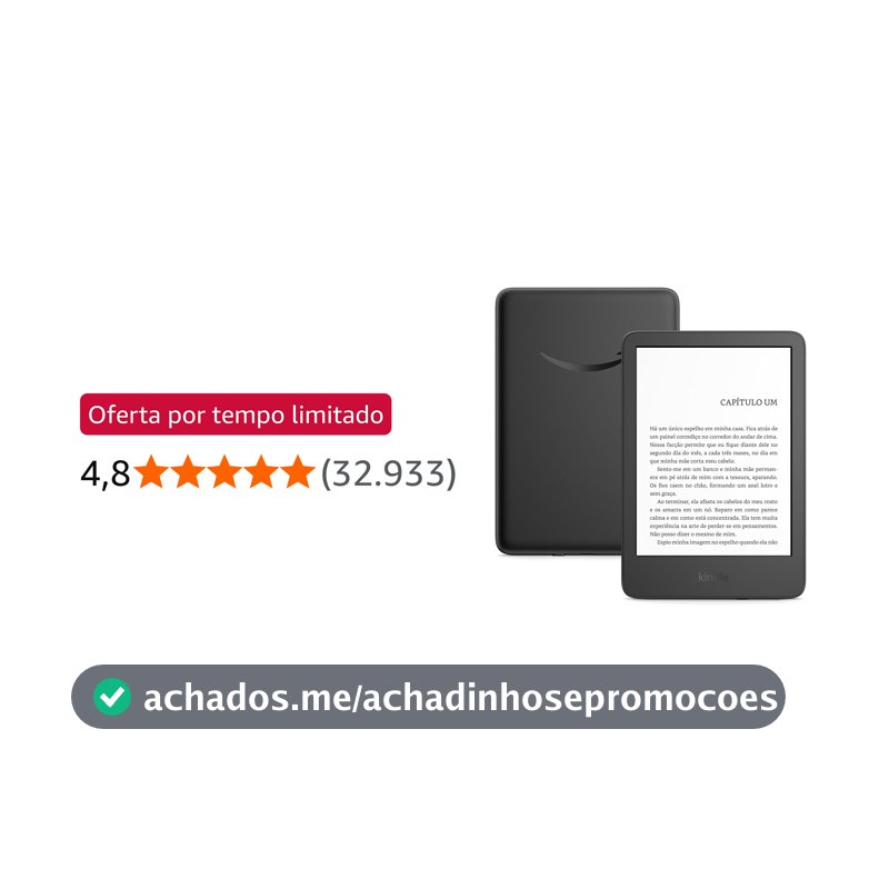 Kindle 16 GB (modelo 2024) - Leve e compacto, com tela antirreflexo, trocas de página rápidas, luz frontal ajustável e bateria de longa duração - Cor Preta