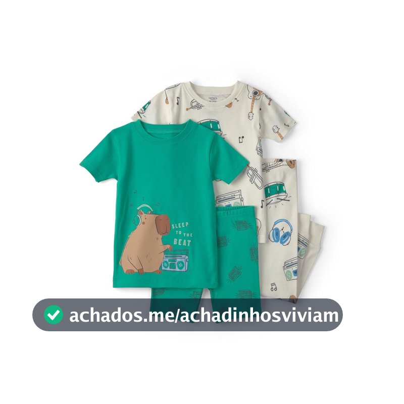 Carter's Conjunto de pijama de algodão com ajuste justo de 4 peças para bebês meninos