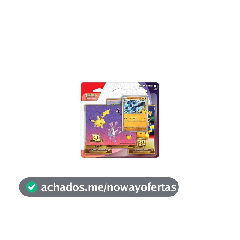 Pokémon TCG, Celebração de 30 anos – Blister Triplo com Adesivo Pokémon Lucario