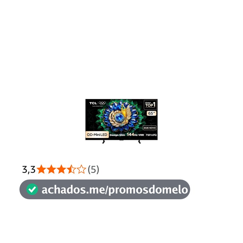 Smart TV TCL 65 Polegadas QD-Mini LED 4K A400M WiFi Bluetooth Google TV HDR10+ 144 Hz VRR 65A400M