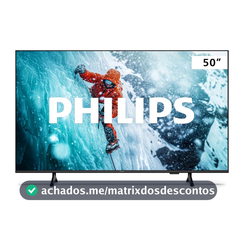 PHILIPS Smart TV, 50" 4K, 50PUG7300, Comando de Voz, Bluetooth, HDR, Dolby Atmos, HDMI, USB, Wi-Fi