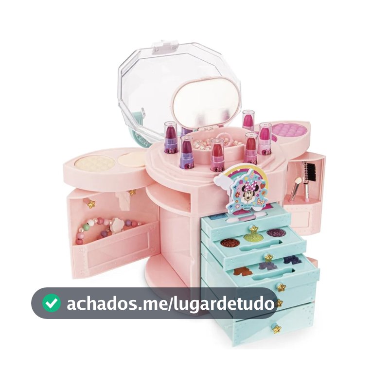 Kit Maquiagem Teen Minnie Disney - Maleta Montável FENZZA DIS318 - Presente Estético e Divertido para Meninas